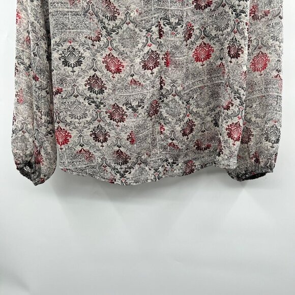 Bucketlist Women's Sheer Smocked V-Neck Top Multicolor Size Small - Picture 5 of 9